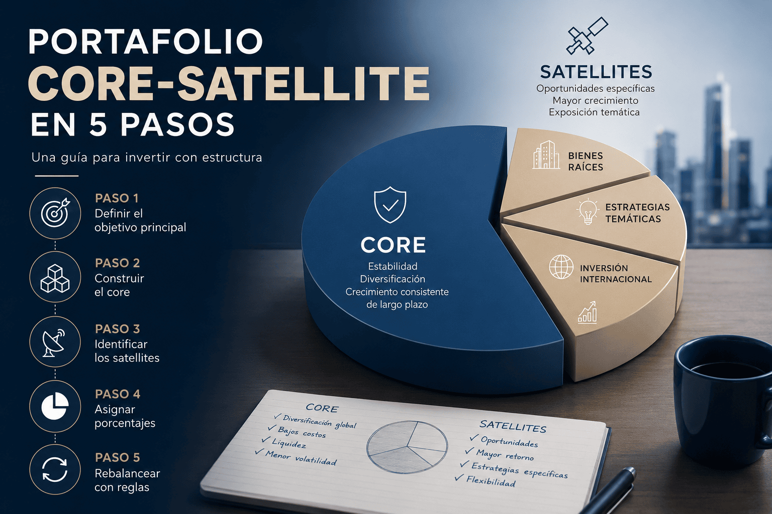 Portafolio core-satélite en 5 pasos